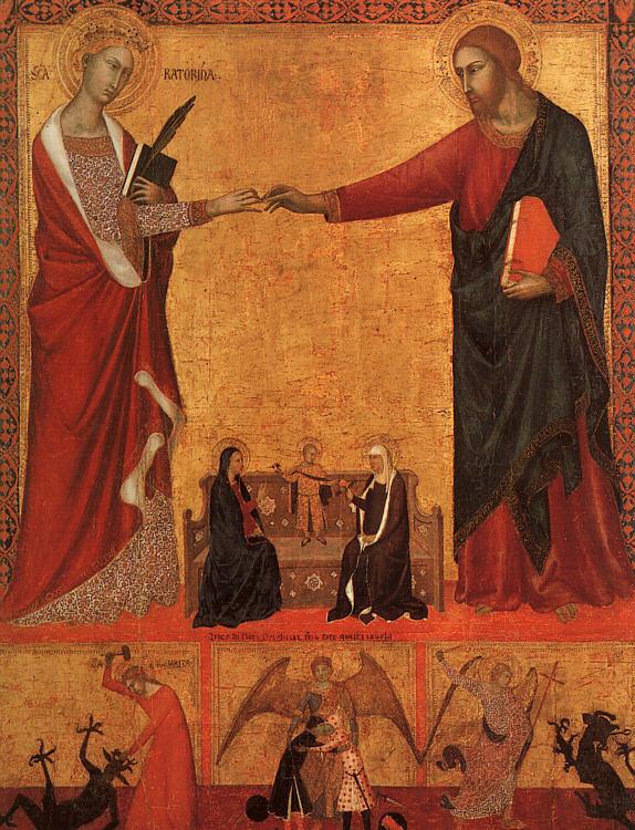 Barna da Siena The Mystical Marriage of St.Catherine